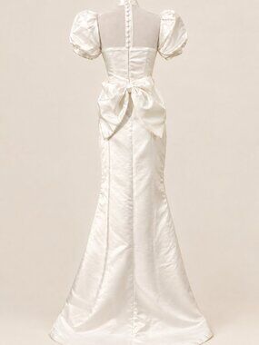 Luxury Bridal Gown Grace Kelly Style Elegant Classy Wedding Couture Runway Dress